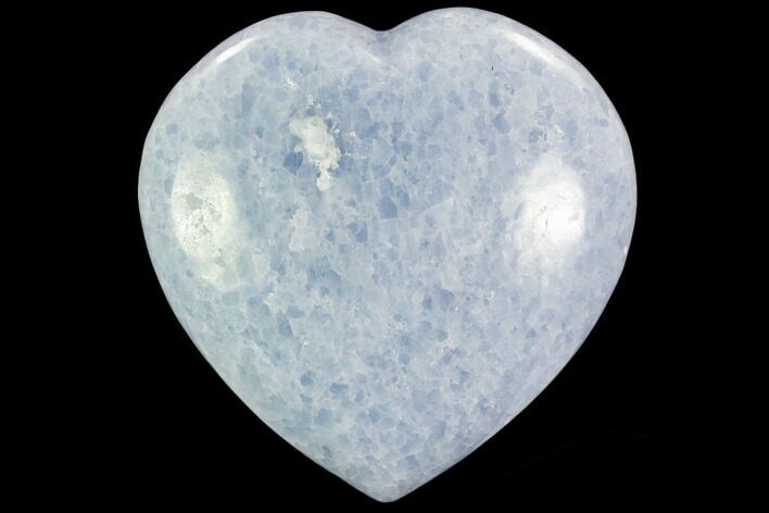 Polished, Blue Calcite Heart - Madagascar #108328